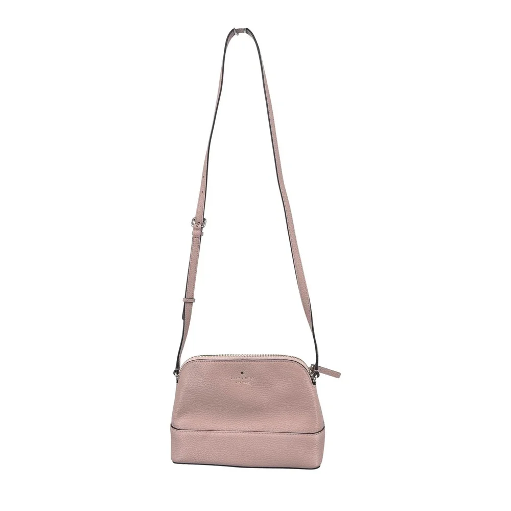 Kate Spade Small Dome Crossbody Bag Pink Pebbled Leather Gold Hardware